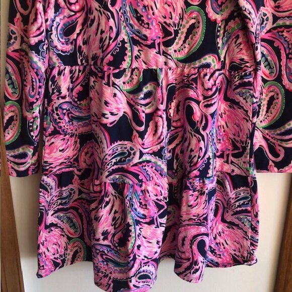 LILLY PULITZER Mini Arlette High Tide Navy Flock to the Top Long Sleeve … - Picture 3 of 16